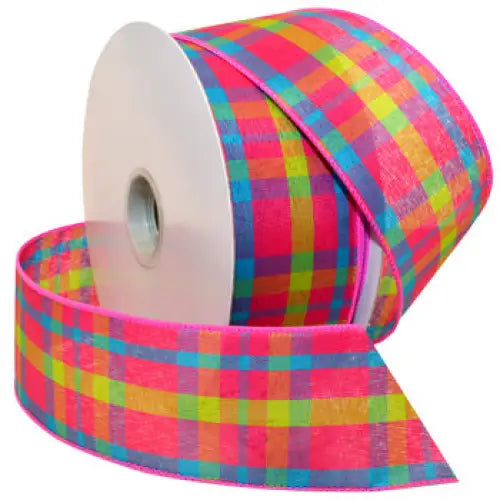 Color Chic Plaid Wired Ribbon