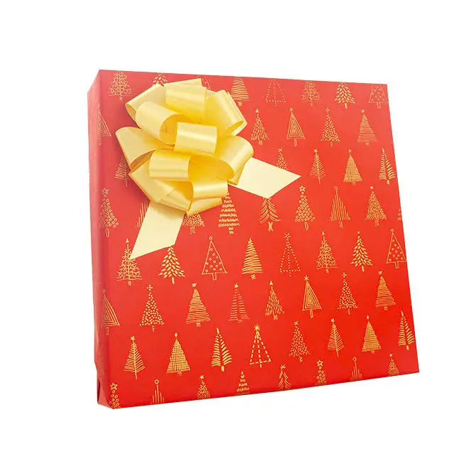 Cutter Box - Gold Trees on Red Gift Wrap - 24’’ x