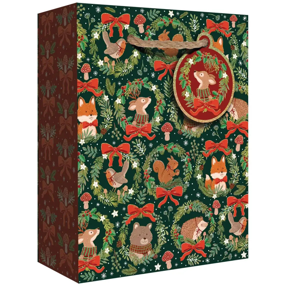 Euro Tote - Large Tote - Woodland Wreaths - 6 Count