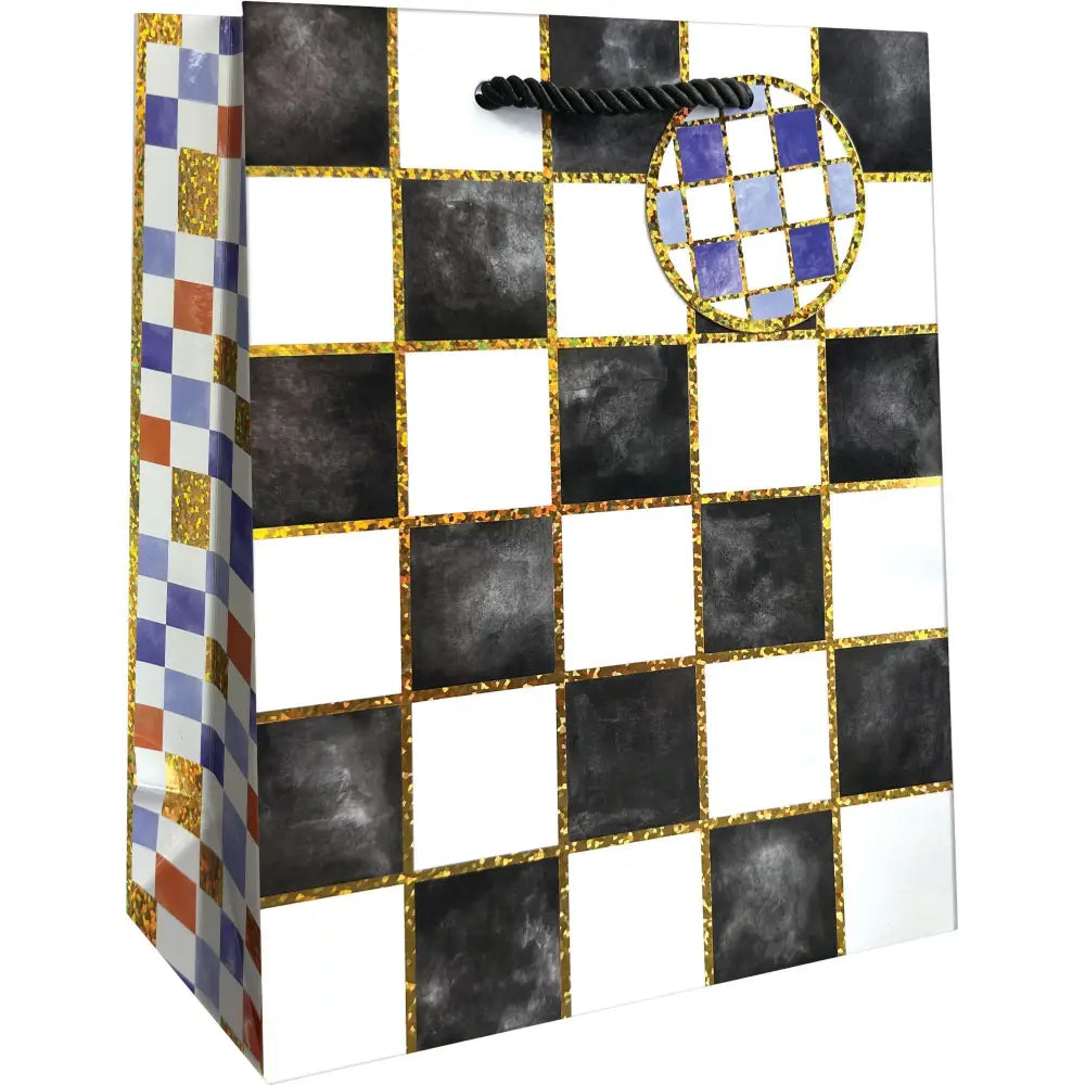 Euro Tote - Medium - Black & White Checkers - Retail-6