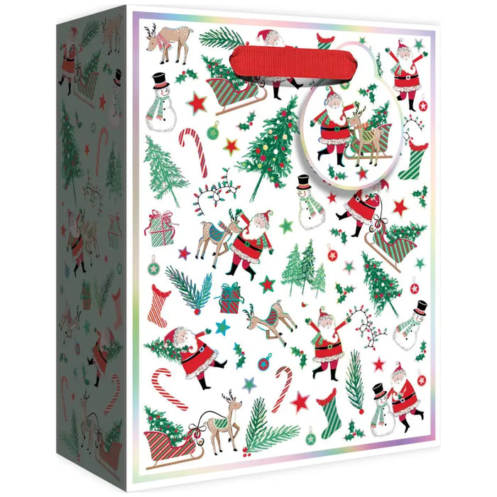 Euro Tote - Medium - Santa Season - Retail-6 count - XGBM878