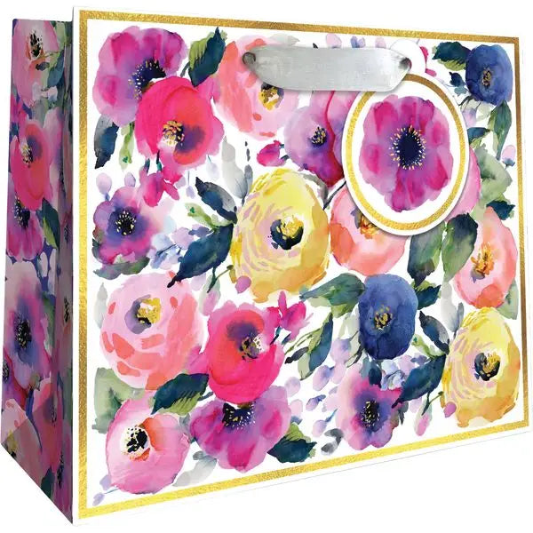 Euro Tote - Medium - Watercolor Flowers - Retail-6 count