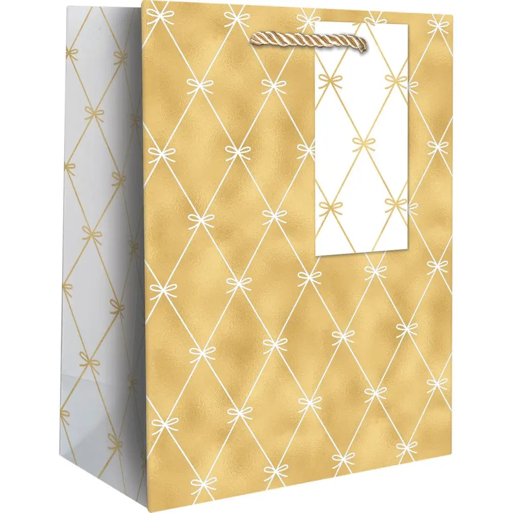 Macpaper.com - Euro Tote - Small - Beautiful Bows Gold — Mac Paper Supply
