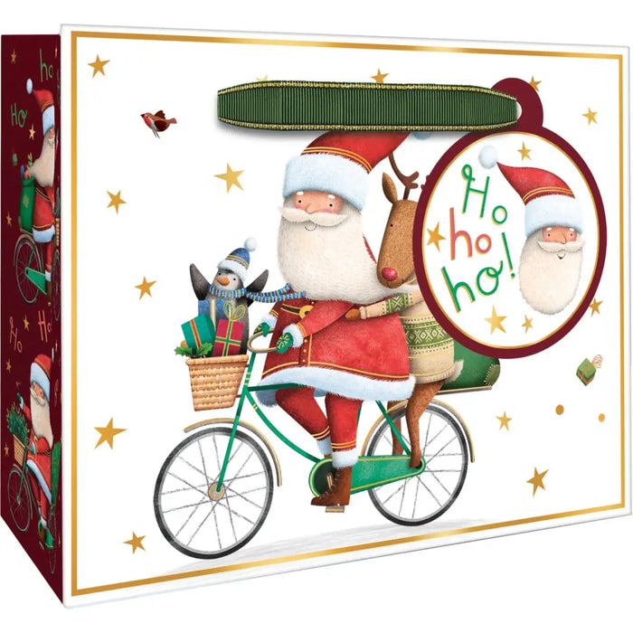Euro Tote - Small - Santa Bicycle - 6 Count - XST738