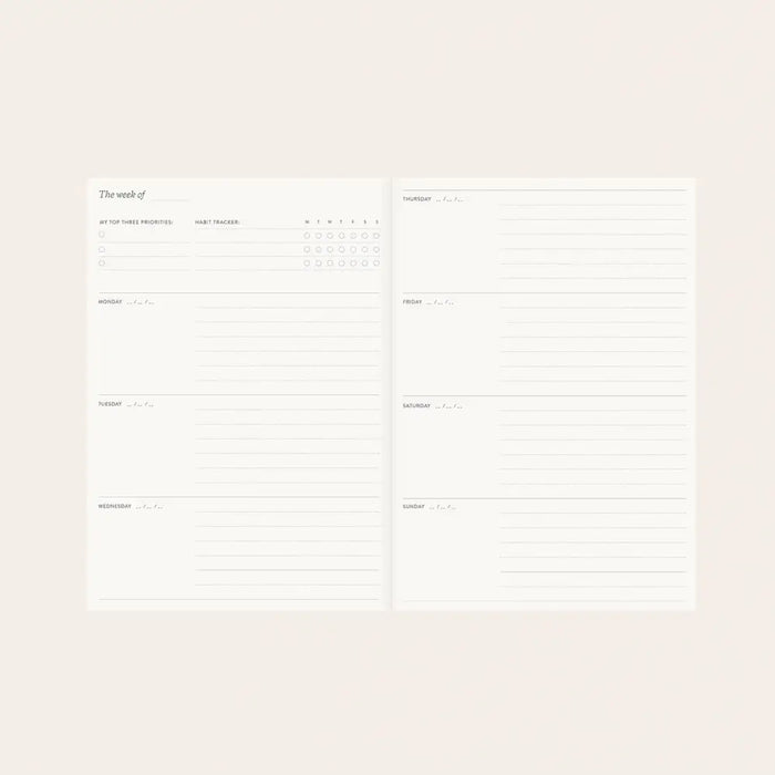 GARDEN FLORA | LINEN-BOUND UNDATED PLANNER - PLA03