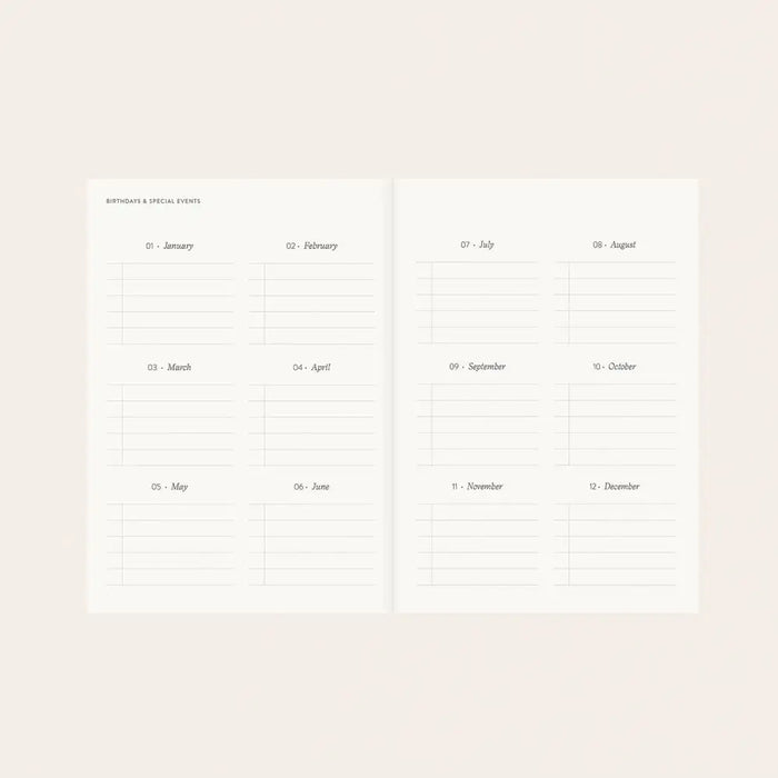GARDEN FLORA | LINEN-BOUND UNDATED PLANNER - PLA03