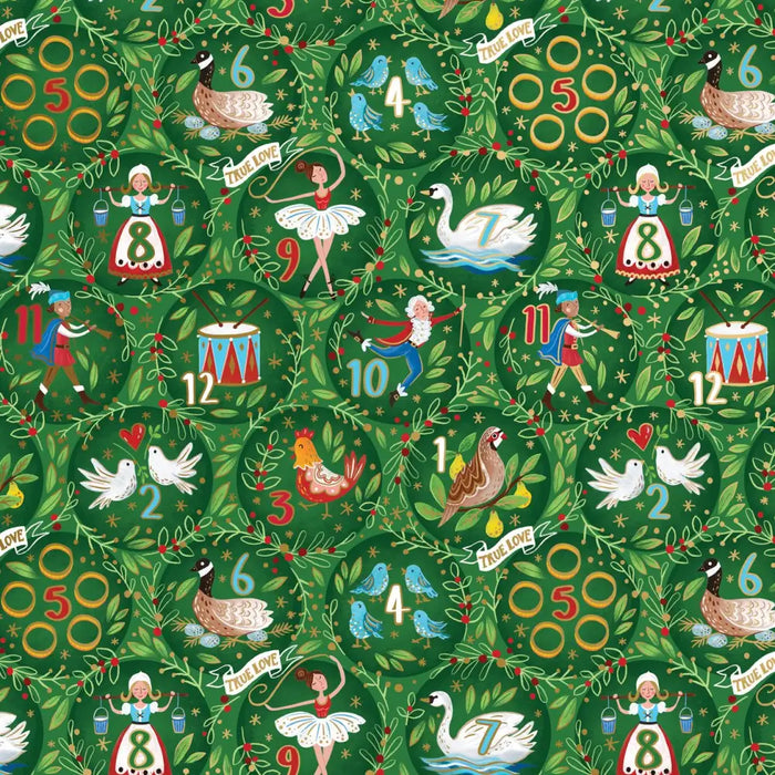 Gift Wrap - 12 Days Of Christmas - Recycled Fiber - Jewelry
