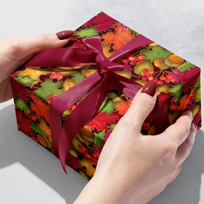 Gift Wrap - Autumn Leaves - Recycled Fiber