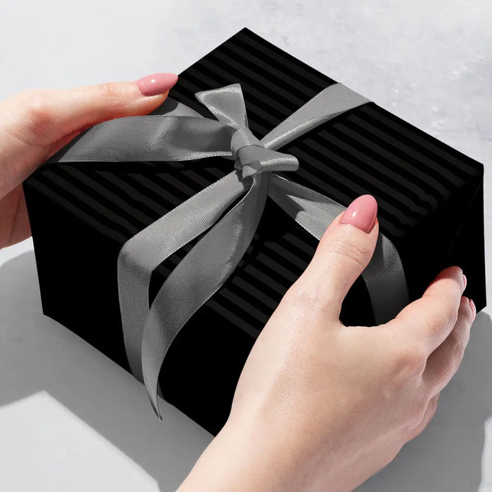 Gift Wrap - Black on Black Stripe - B437.30.208JR