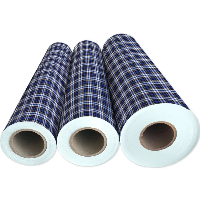 Gift Wrap - Blue Plaid - Recycled Fiber - B484.30.208JR