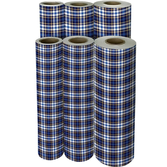 Gift Wrap - Blue Plaid - Recycled Fiber - B484.30.208JR