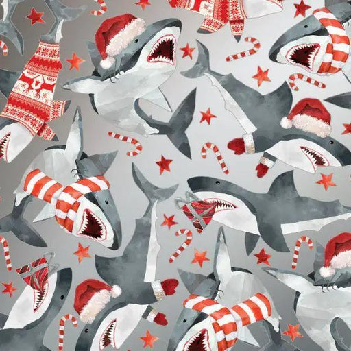 Gift Wrap - Christmas Shark (Recycled Fiber) - Mac Paper Supply