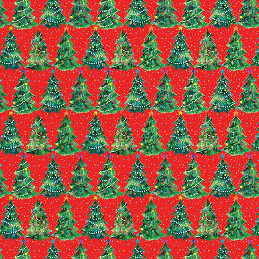 Gift Wrap -Christmas Trees Red - Recycled Fiber - Jewelry