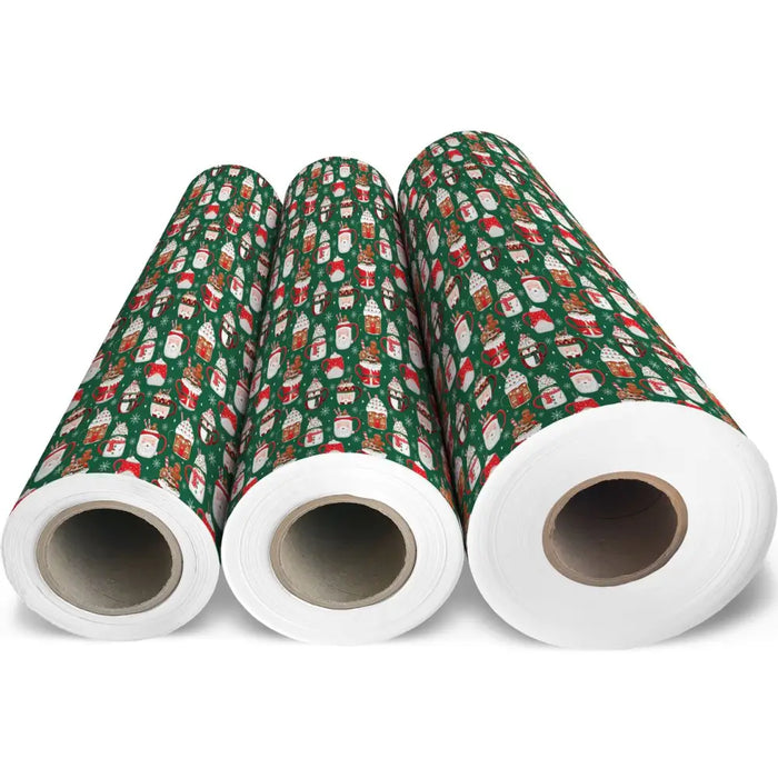 Gift Wrap - Cocoa Christmas Green - Recycled Fiber