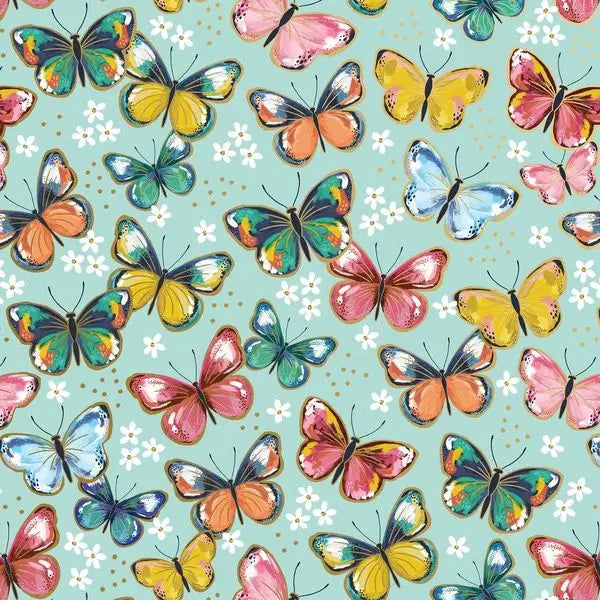 Gift Wrap - Colorful Butterflies - Recycled Fiber - Jewelry