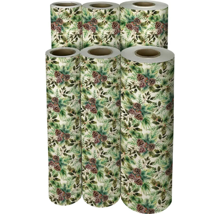 Gift Wrap - Elegant Pine Pearl - Recycled Fiber