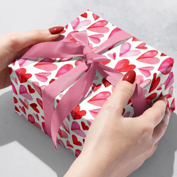 Gift Wrap - Folded Hearts - Recycled Fiber