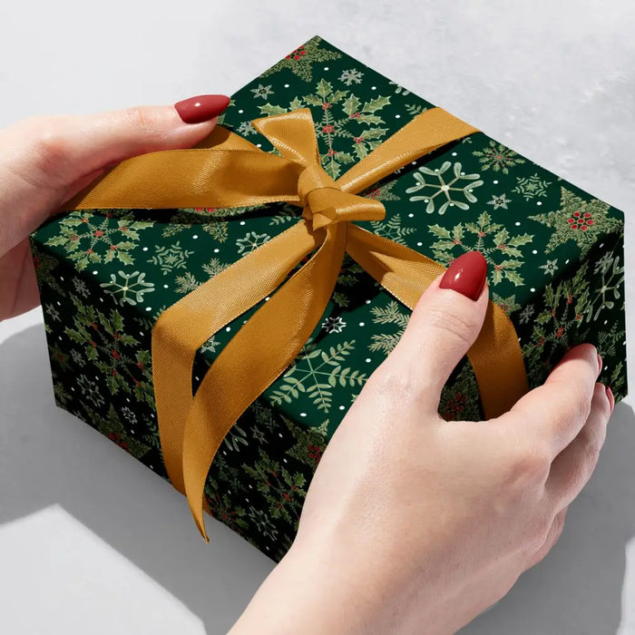 Gift Wrap - Forest Snowflakes - Recycled Fiber