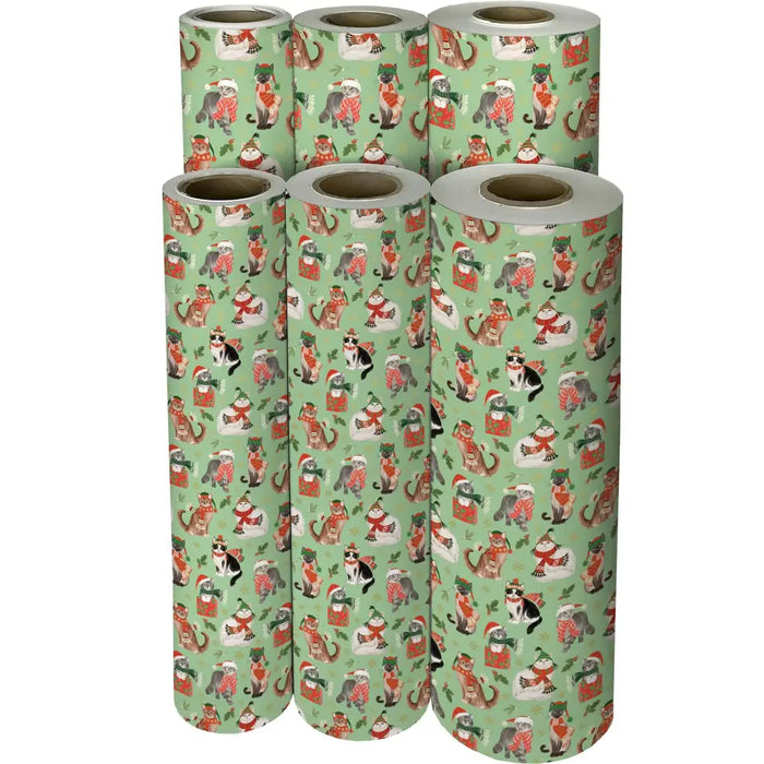 Gift Wrap - Frolicking Felines - Recycled Fiber