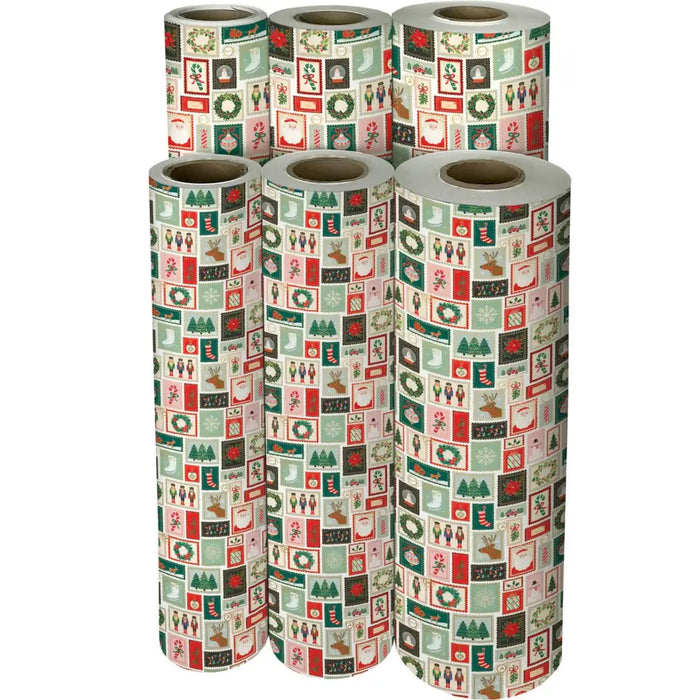 Gift Wrap - Holiday Stamps - Recycled Fiber
