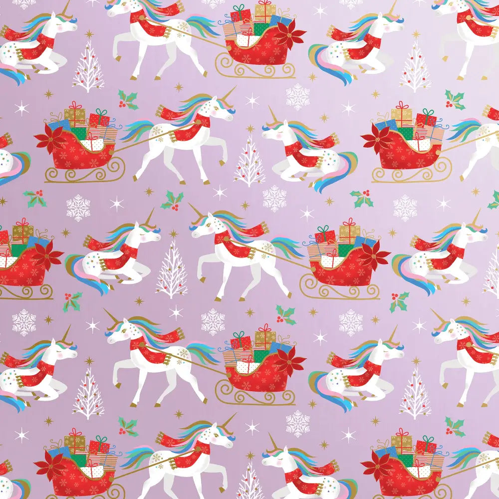 Gift Wrap - Holiday Unicorn (Recycled Fiber) -