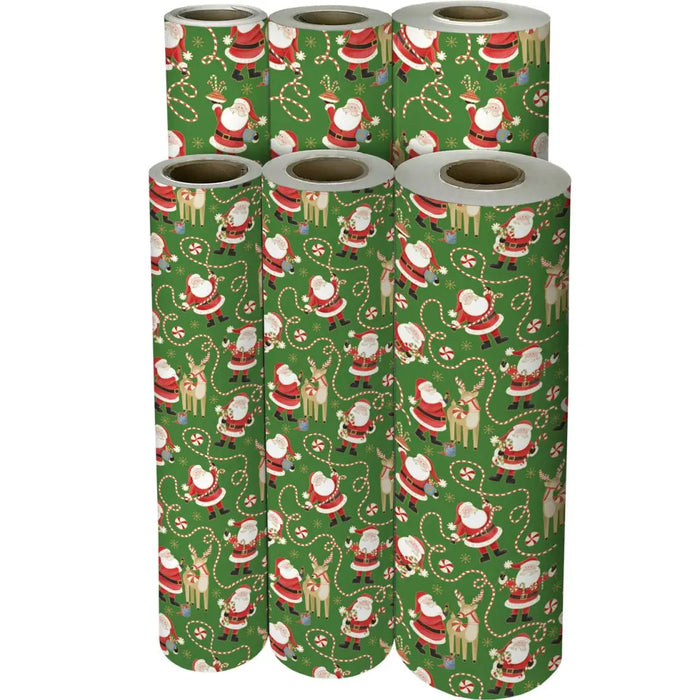 Gift Wrap - Jolly Green Santa - Recycled Fiber