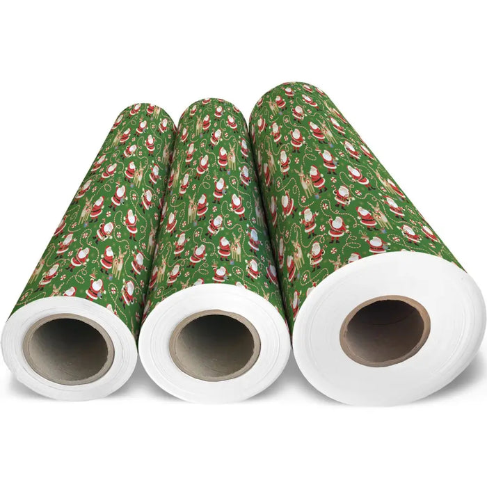 Gift Wrap - Jolly Green Santa - Recycled Fiber