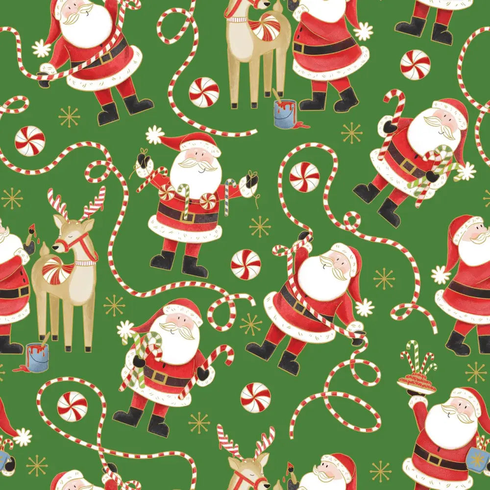 Gift Wrap - Jolly Green Santa - Recycled Fiber - Jewelry