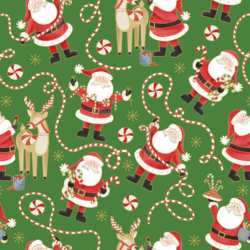 Gift Wrap - Jolly Green Santa - Recycled Fiber - Jewelry