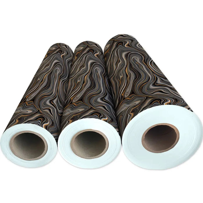 Gift Wrap - Marbleized Black- Recycled Fiber