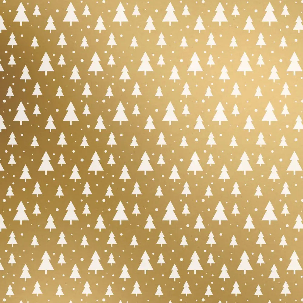 Gift Wrap - Modern Trees Gold - Recycled Fiber - Jewelry
