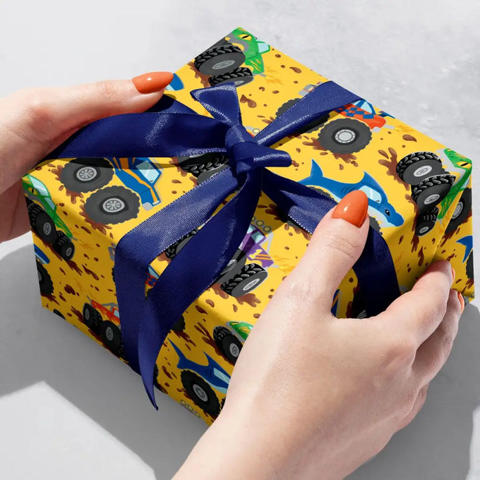 Gift Wrap - Monster Trucks - Recycled Fiber