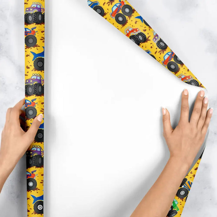 Gift Wrap - Monster Trucks - Recycled Fiber