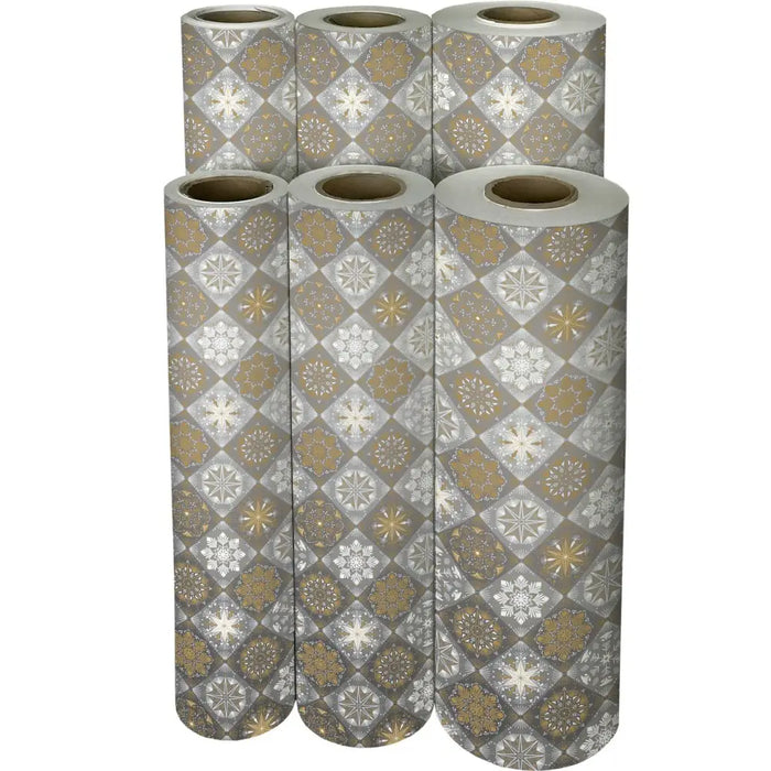 Gift Wrap - Ornamental Snowflakes - Recycled Fiber