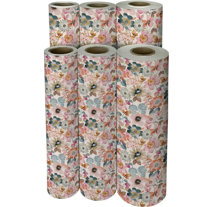 Gift Wrap - Painterly Petals - Recycled Fiber