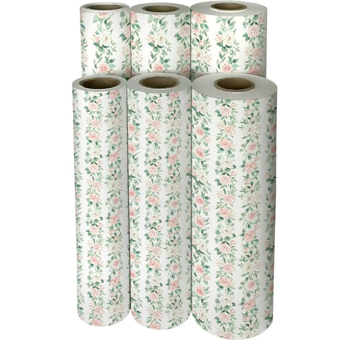 Gift Wrap - Pink Roses - Recycled Fiber