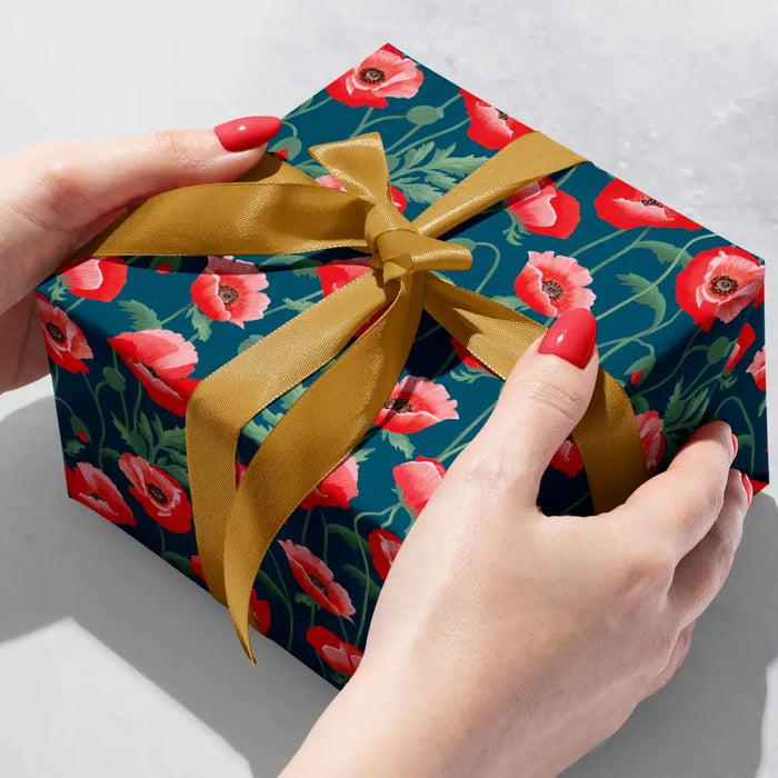 Gift Wrap - Pretty Poppies - Recycled Fiber
