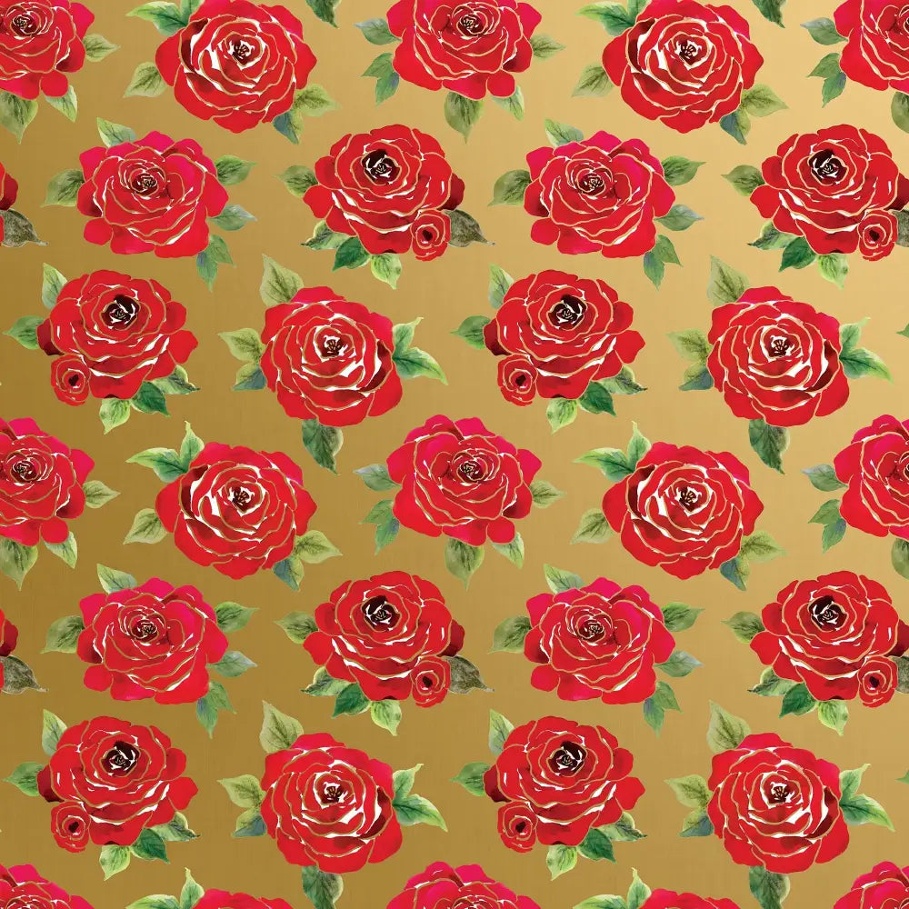 Gift Wrap - Red Roses - (Recycled Fiber) - Jewelry Roll