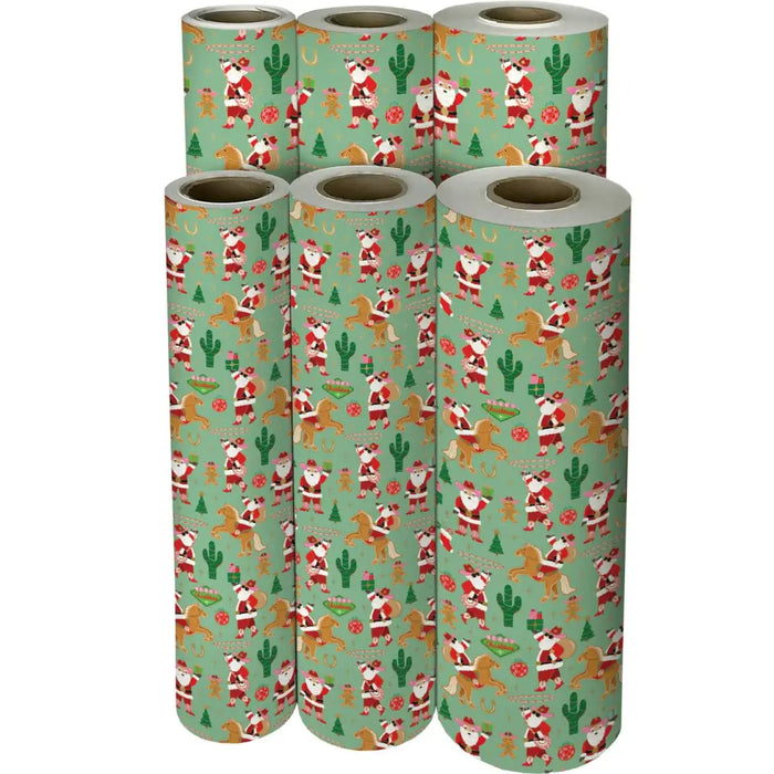 Gift Wrap - Rodeo Santa - Recycled Fiber