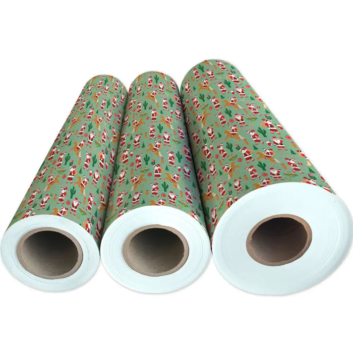 Gift Wrap - Rodeo Santa - Recycled Fiber