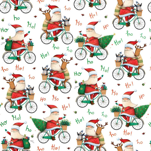 Gift Wrap - Santa Bicycle (Recycled Fiber) - XB738.30.208JR