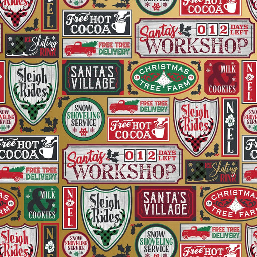 Gift Wrap - Santa Signs Gold (Recycled Fiber) -