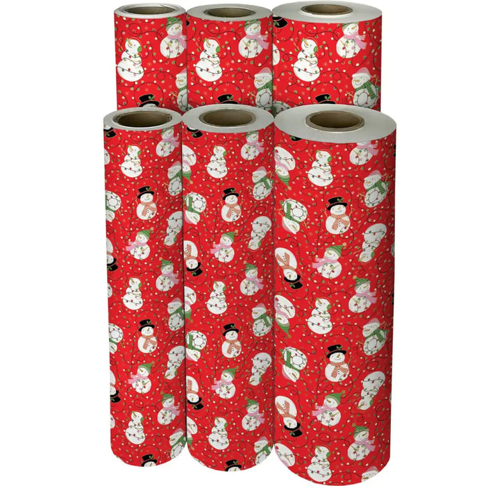 Gift Wrap - Snowmen & Lights - Recycled Fiber