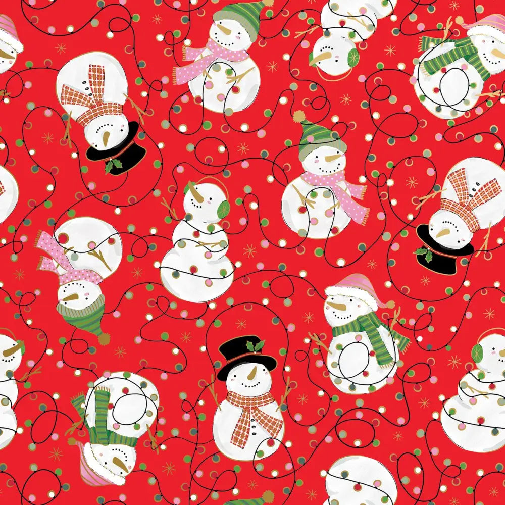 Gift Wrap - Snowmen & Lights - Recycled Fiber - Jewelry