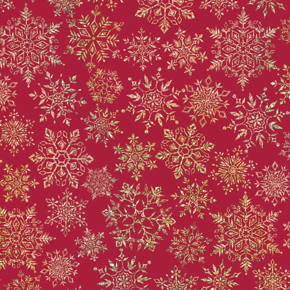 Gift Wrap - Sparkleflake Gold Red - Recycled Fiber