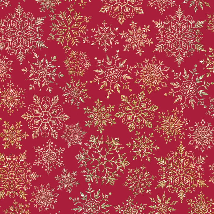 Gift Wrap - Sparkleflake Gold Red - Recycled Fiber