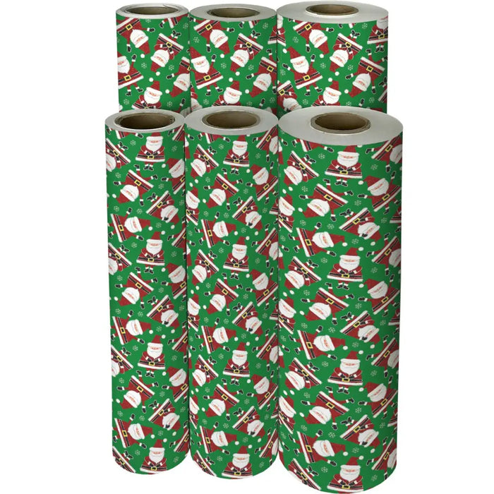 Gift Wrap - Sparkling Santa Green - Recycled Fiber