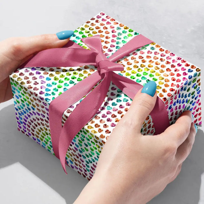 Gift Wrap - Sweetheart Rainbow - Recycled Fiber