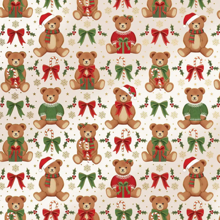 Gift Wrap - Teddy Bears - Recycled Fiber - Jewelry Roll