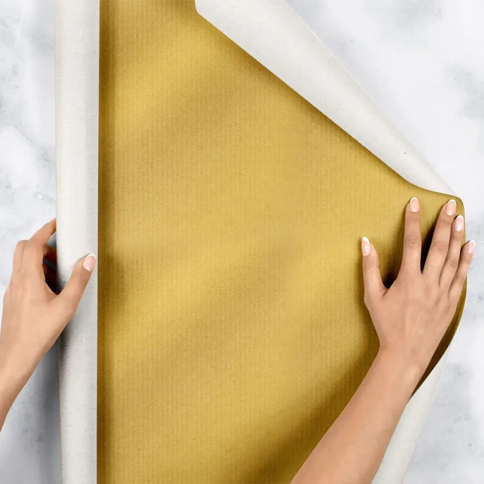 Gift Wrap - White & Gold Kraft (Recycled Fiber)